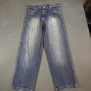 Southpole Jeans Mens 38x32 Blue Denim Faded Loose Baggy Skate Red Tab